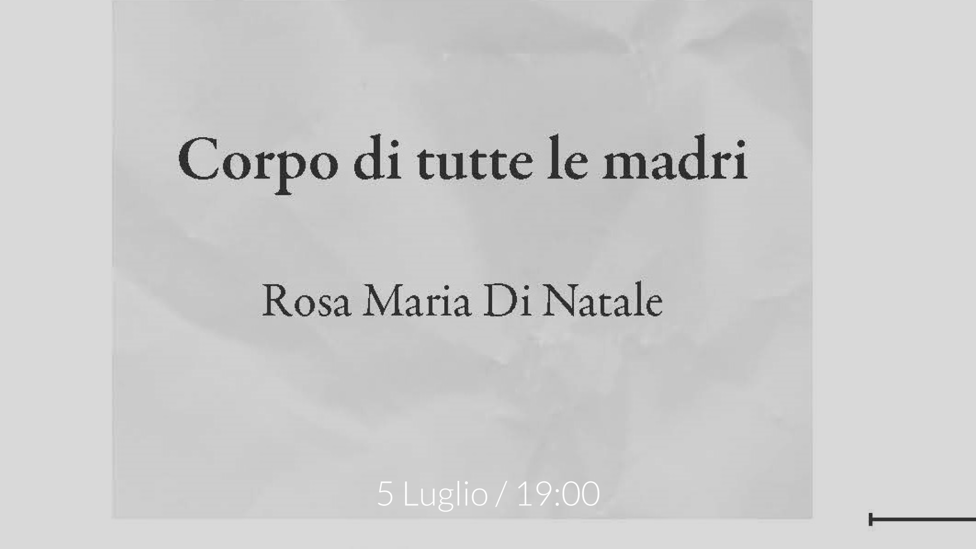 Corpo di tutte le madri - Presentazione libro